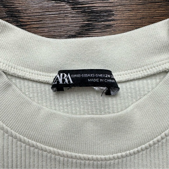 Cream Ribbed Zara T-Shirt - Picture 3 of 3